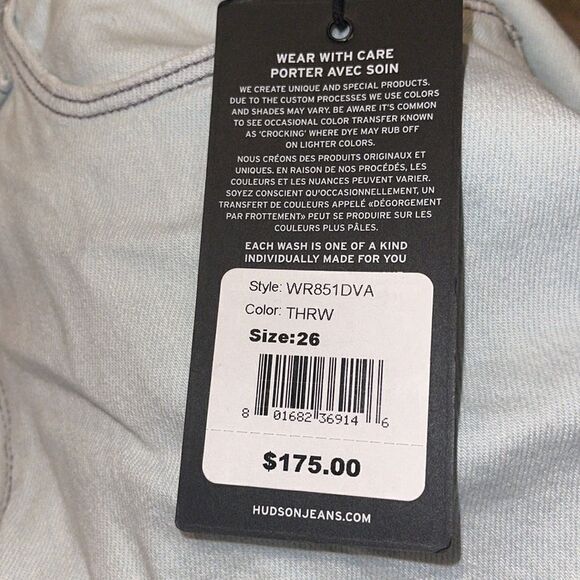 Hudson Jeans Skirt Lulu Pencil Light Blue Wash Frayed Denim Skirt Sz 26 - Picture 7 of 11